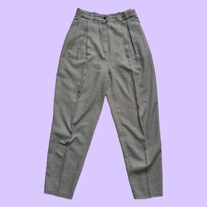 Vintage 90s Houndstooth High Rise Pleated Pants Unisex Medium 10